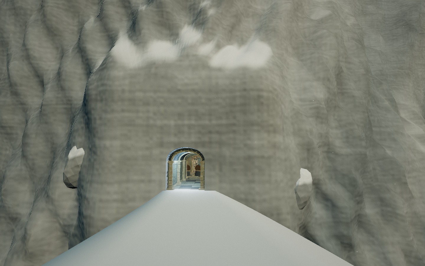Astra mountain entrance after the geometry revision.